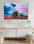 Plakat - Flaget hejses på Iwo Jima kunst - admen.dk