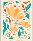 Plakat - Lisbon i gul - Flower market - admen.dk