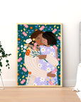 Poster - Mother and Daughter in wildflower garden