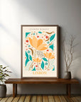 Plakat - Lisbon i gul - Flower market - admen.dk