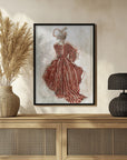 Plakat - Woman In A Red Striped Dress - Ute Rathmann