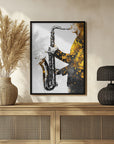 Plakat - Black and Gold Music Art Saxophone2
