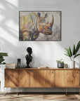 Poster - Rhino Animal Vintage Art Illustration Wallart 02