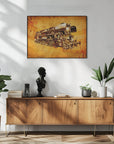 Poster - Train Sepia Illustration 13