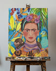 Canvas - Frida and her parrots