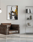 Plakat - Black and Gold Music Art Saxophone2