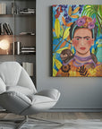 Canvas - Frida and her parrots