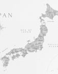 Plakat - Gray watercorlor map of Japan