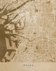 Plakat - Sepia map of Osaka