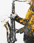 Plakat - Black and Gold Music Art Saxophone2