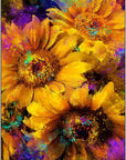 Plakat - Dansende solsikke blomster - admen.dk
