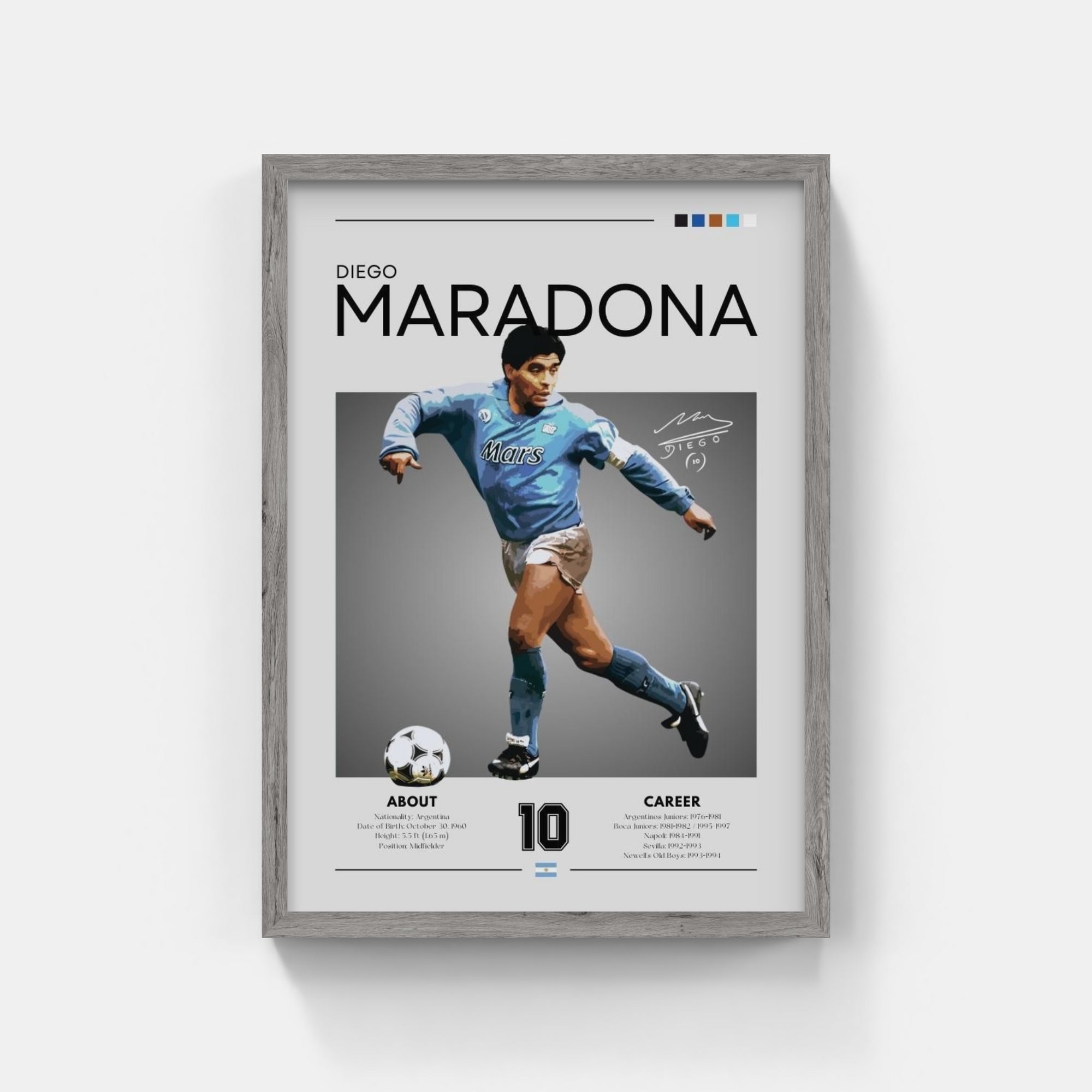 Plakat - Diego Maradona Napoli look - admen.dk