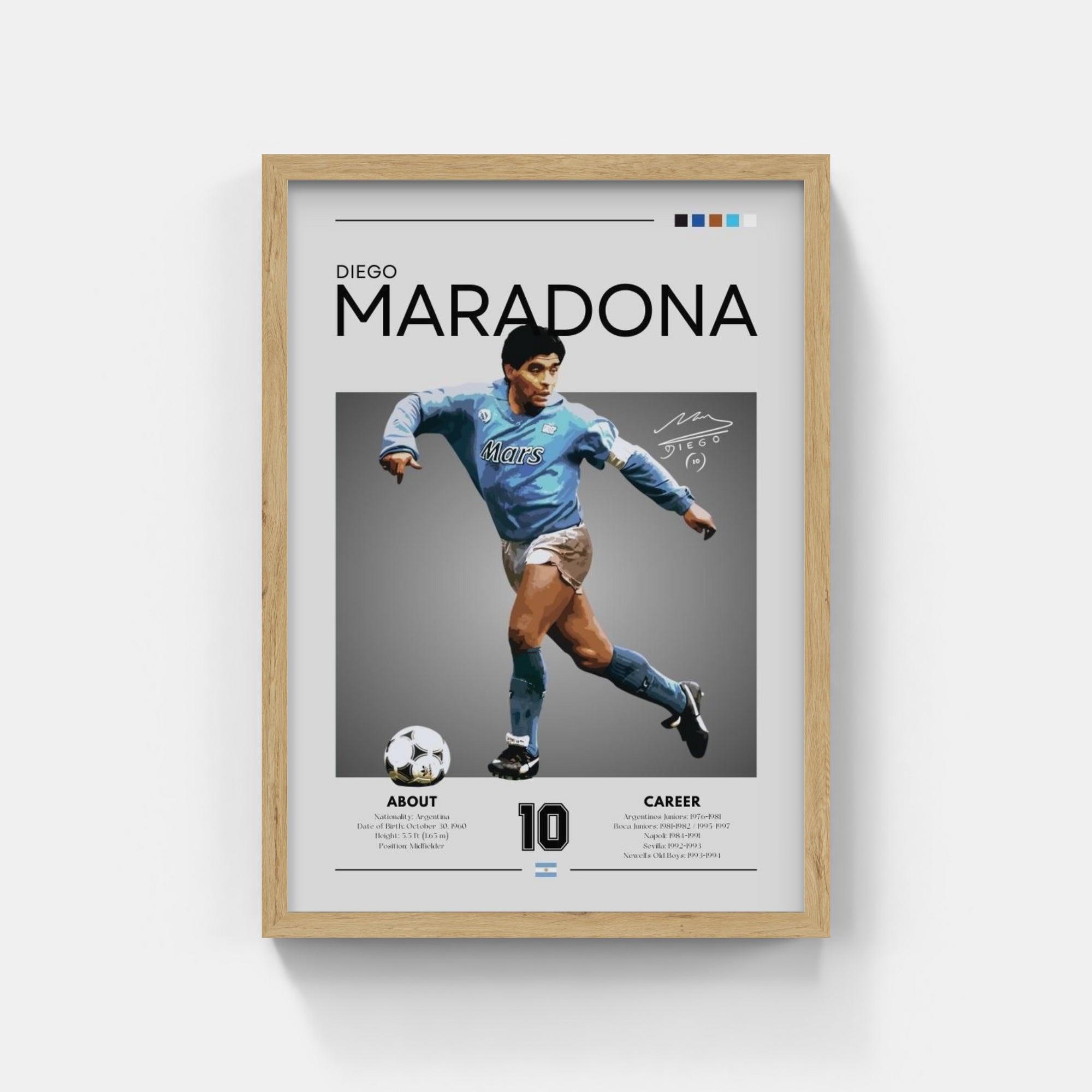 Plakat - Diego Maradona Napoli look - admen.dk