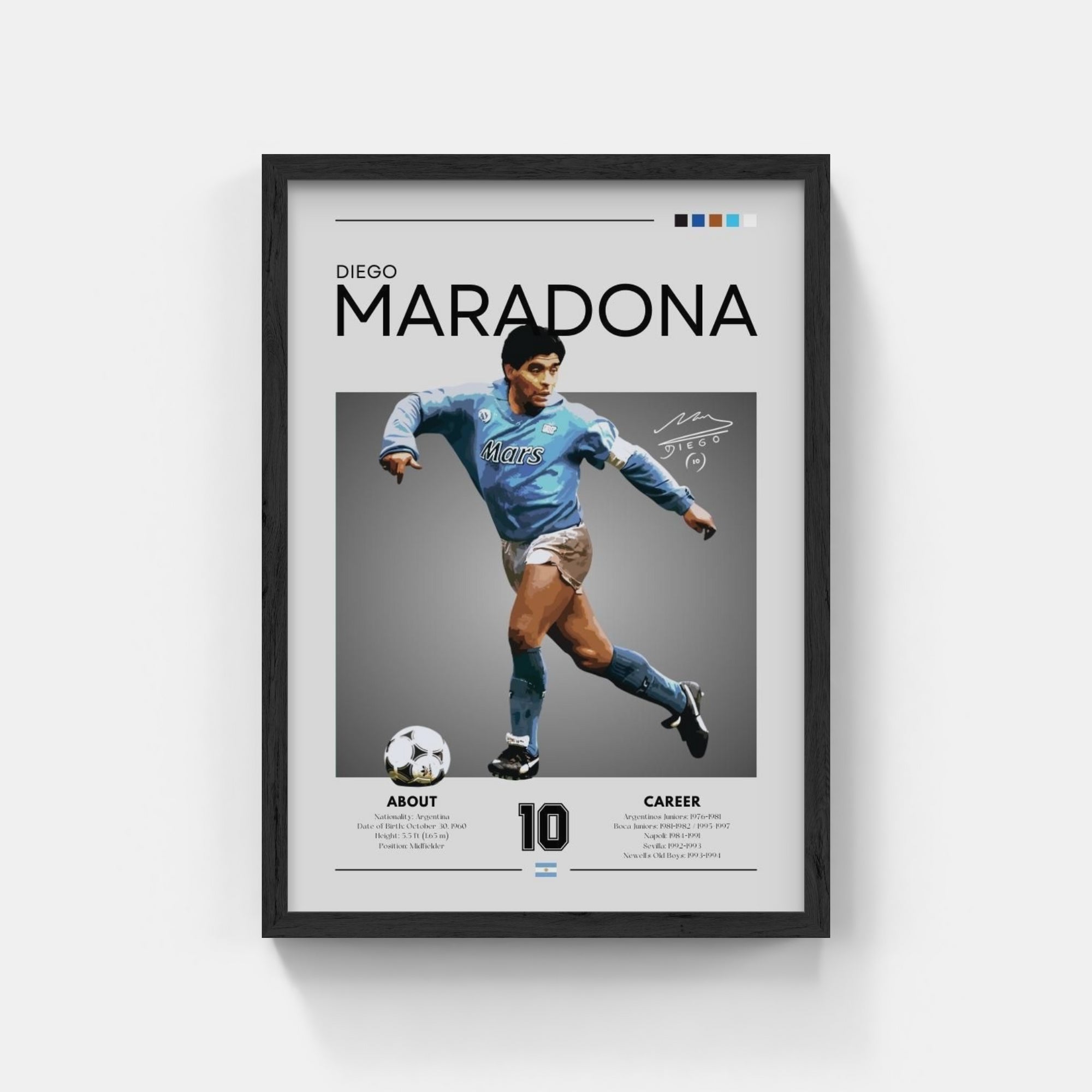 Plakat - Diego Maradona Napoli look - admen.dk