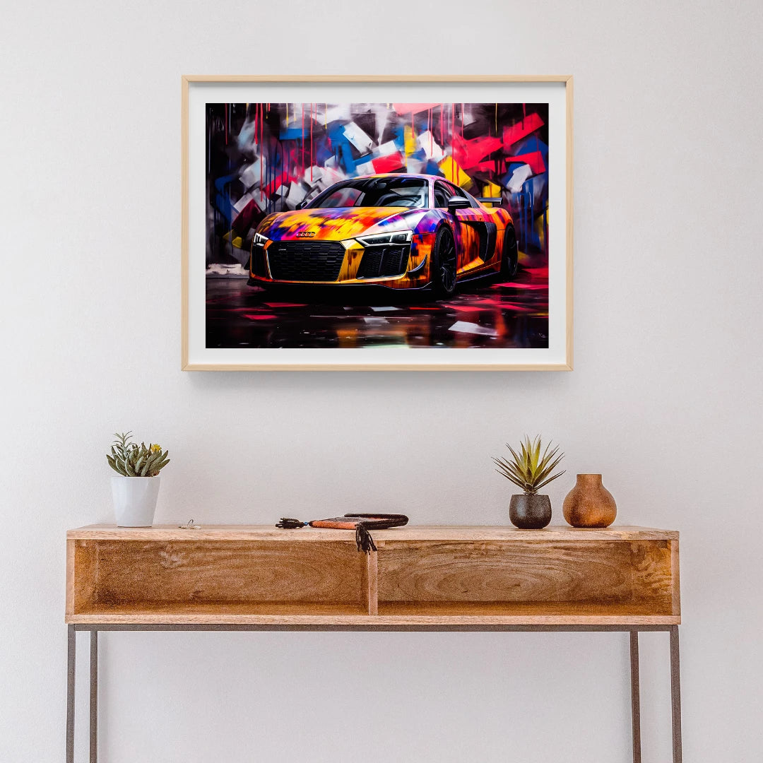 Plakat - Audi R8 streetkunst - Admen.dk