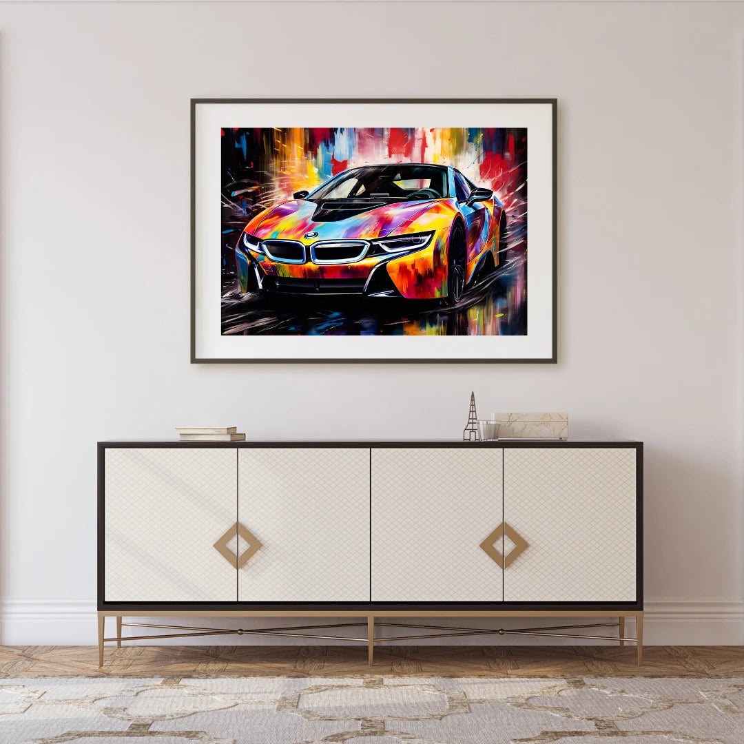 Plakat - BMW I8 streetkunst - Admen.dk