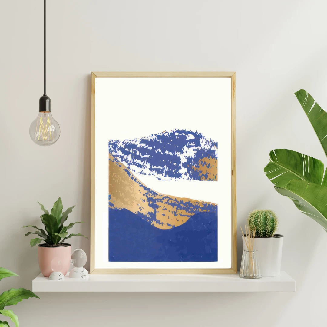 Plakat - Blåt landskab kunst - Admen.dk