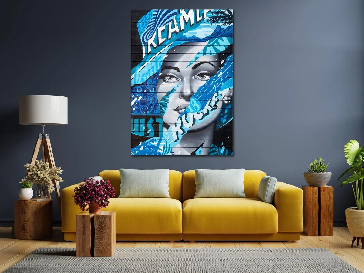 Plakat - Blå kvinde kunst - admen.dk