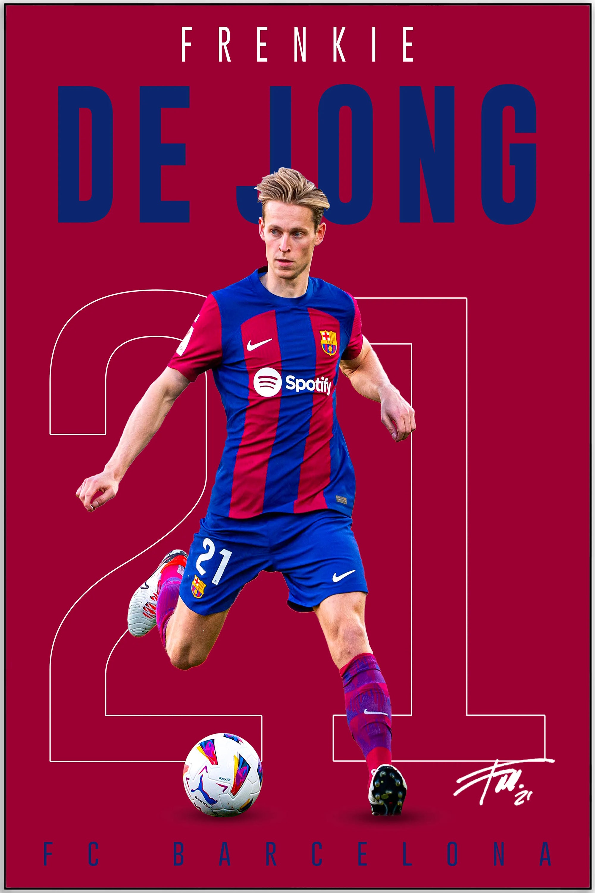 Plakat - Frankie de Jong i barca farver - Admen.dk