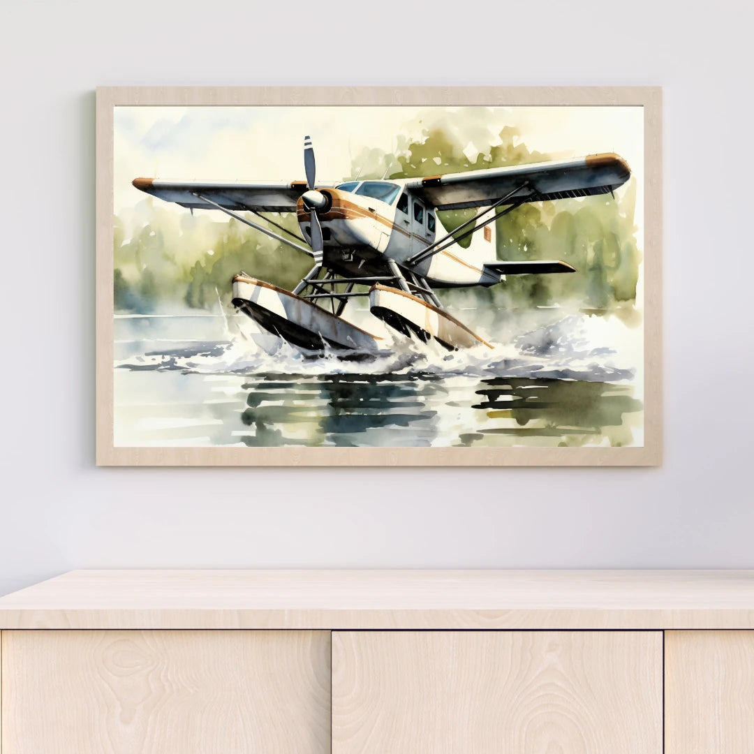 Poster - White seaplane