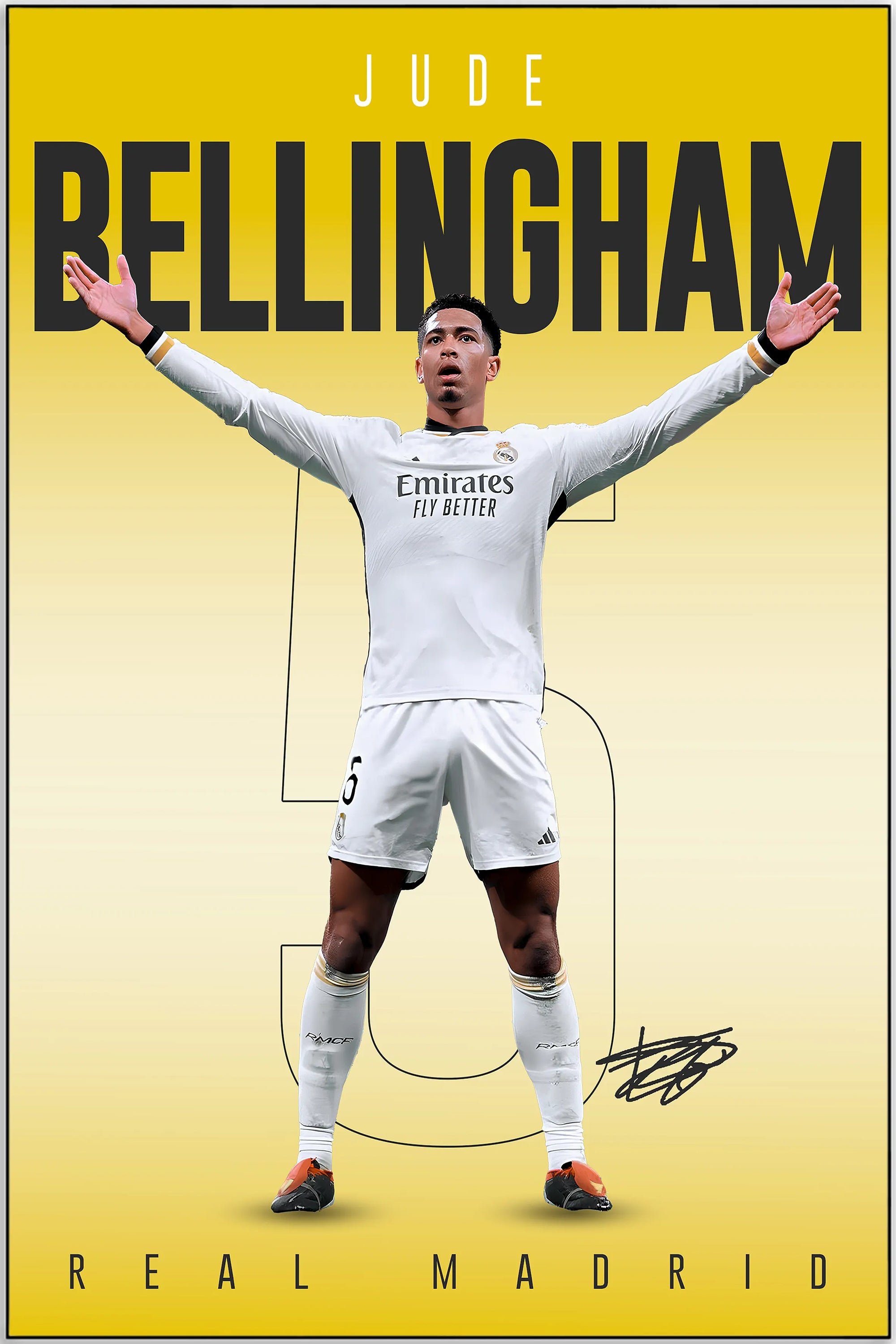 Plakat - Jude Bellingham i farver - Admen.dk