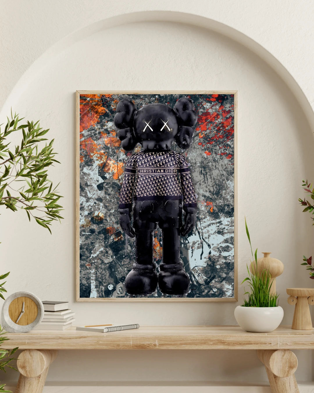 Plakat - Kaws streetart og Dior outfit - Admen.dk