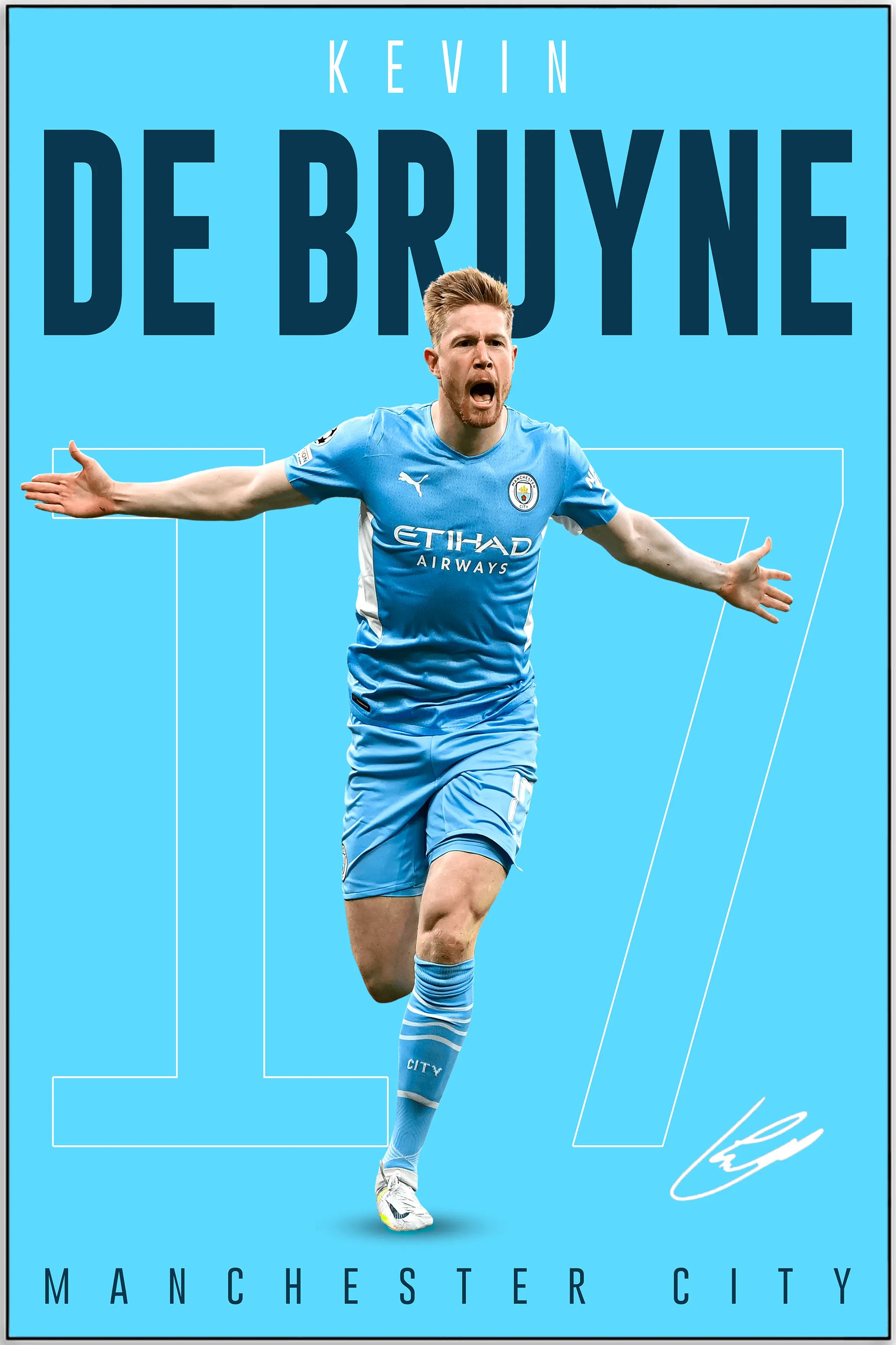 Plakat - Kevin De Bruyne i farve - Admen.dk