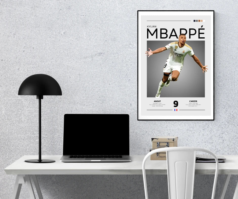 Plakat - Kylian Mbappe Real Madrid kunst - Admen.dk