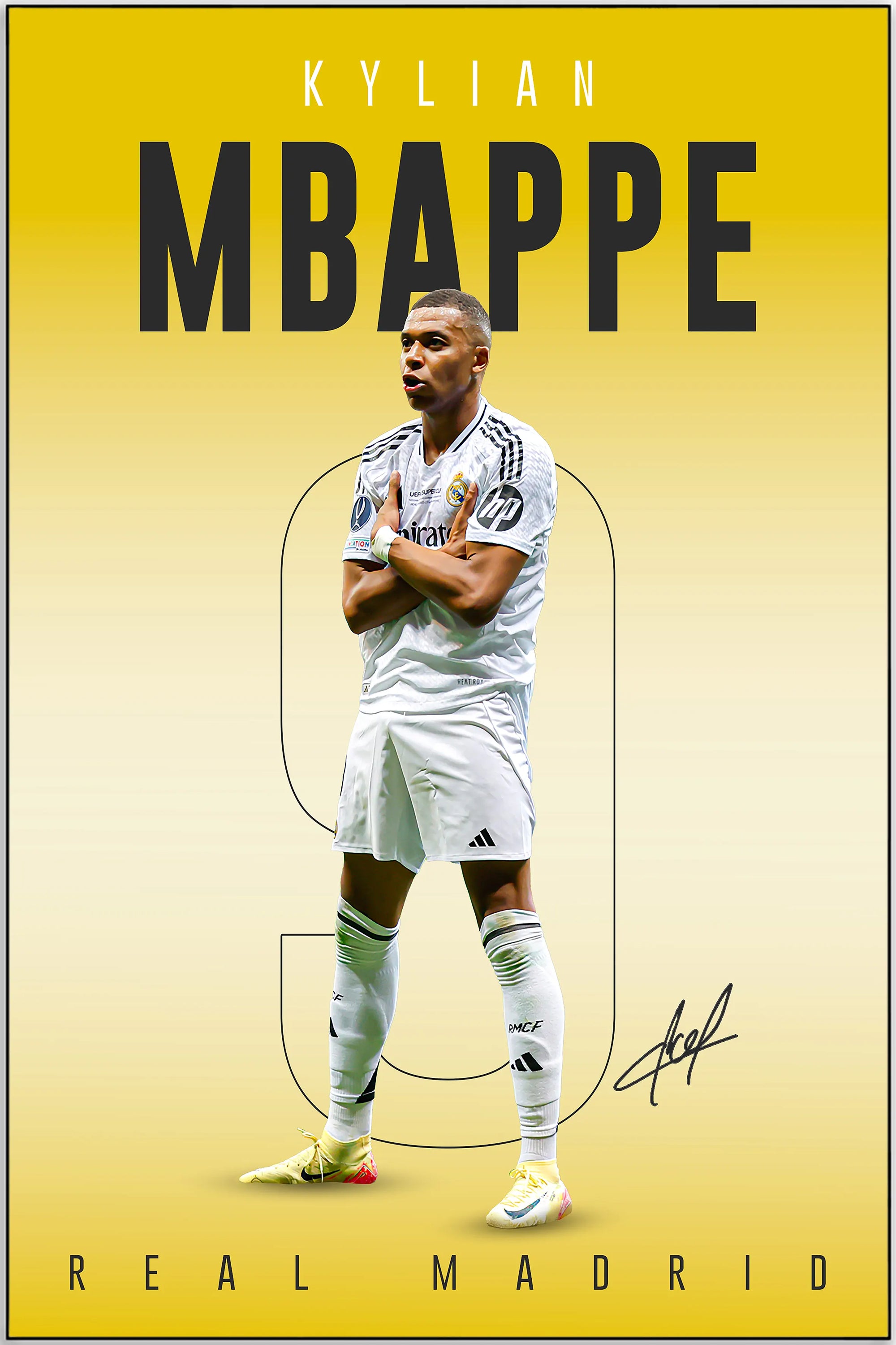 Plakat - Kylian Mbappe i farver - Admen.dk