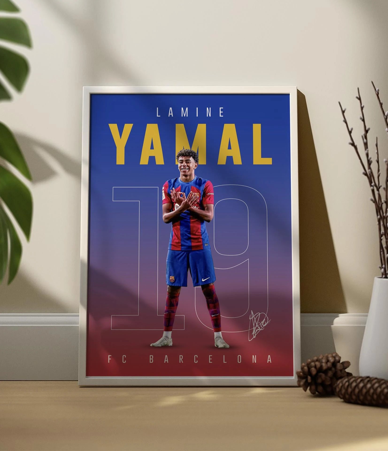 Plakat - Lamine Yamal i farver - Admen.dk