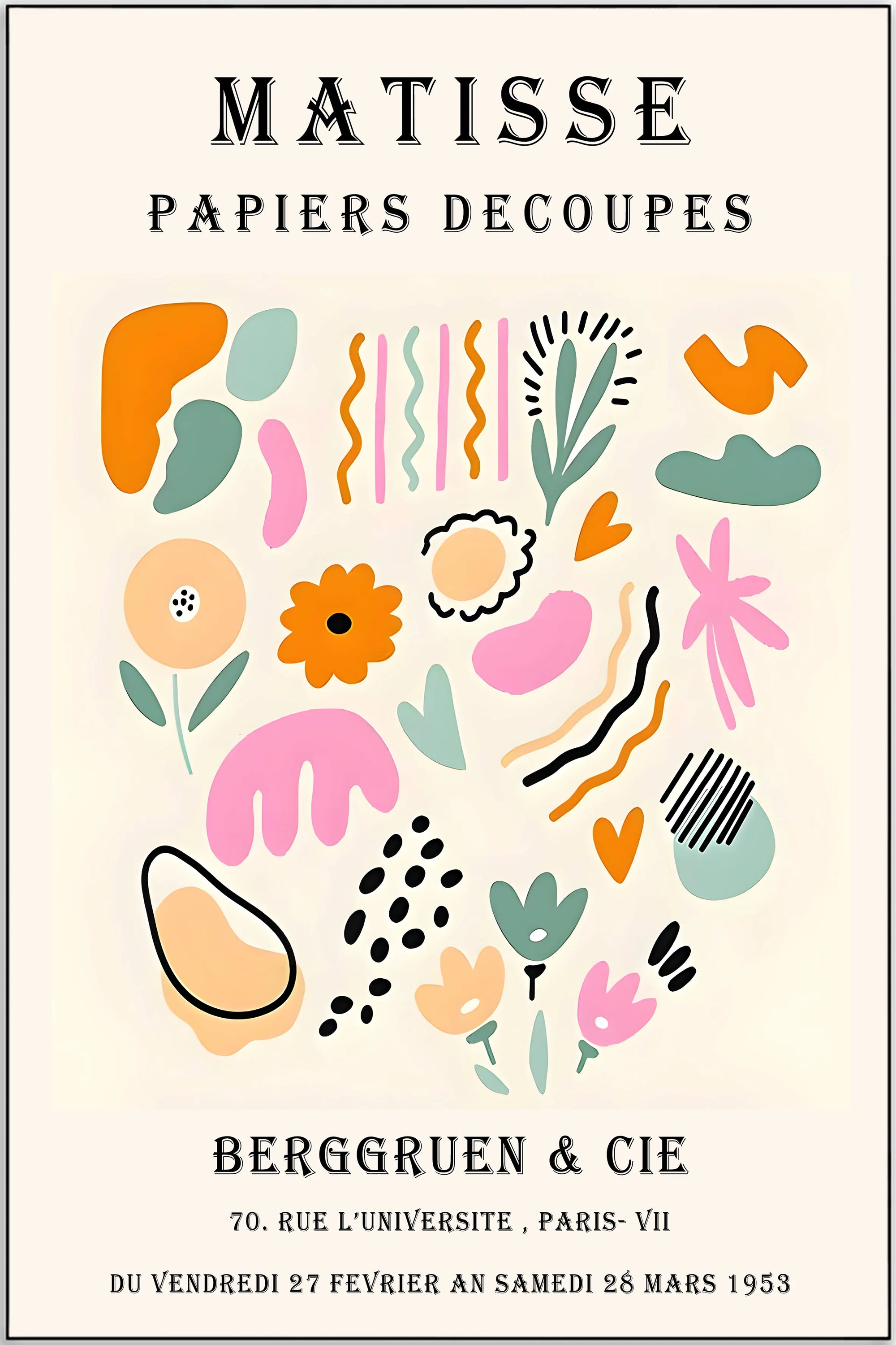 Plakat - Matisse - Blomster Berggruen &amp; Cie kunst - admen.dk