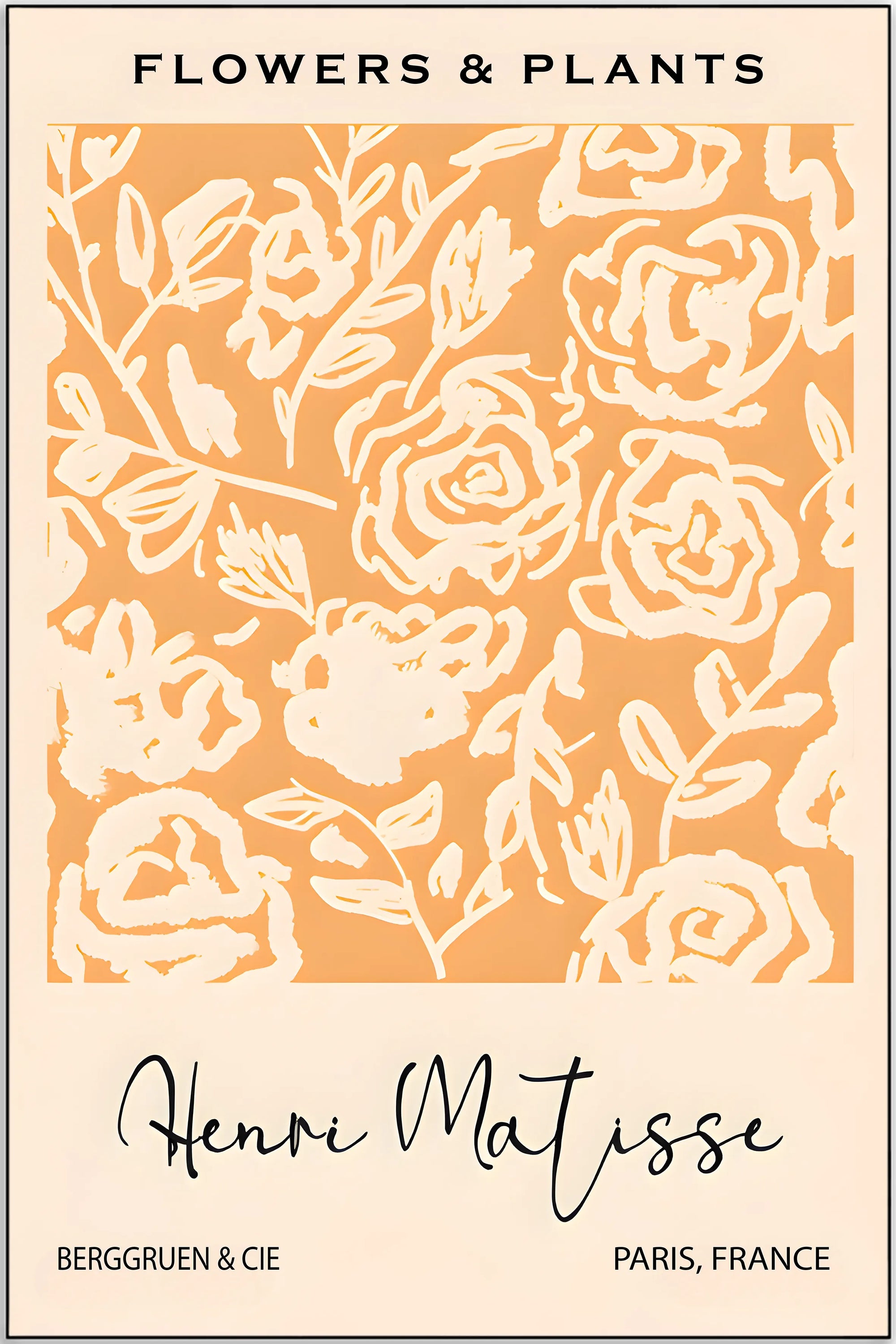 Plakat - Matisse - Orange flowers &amp; plants kunst - admen.dk