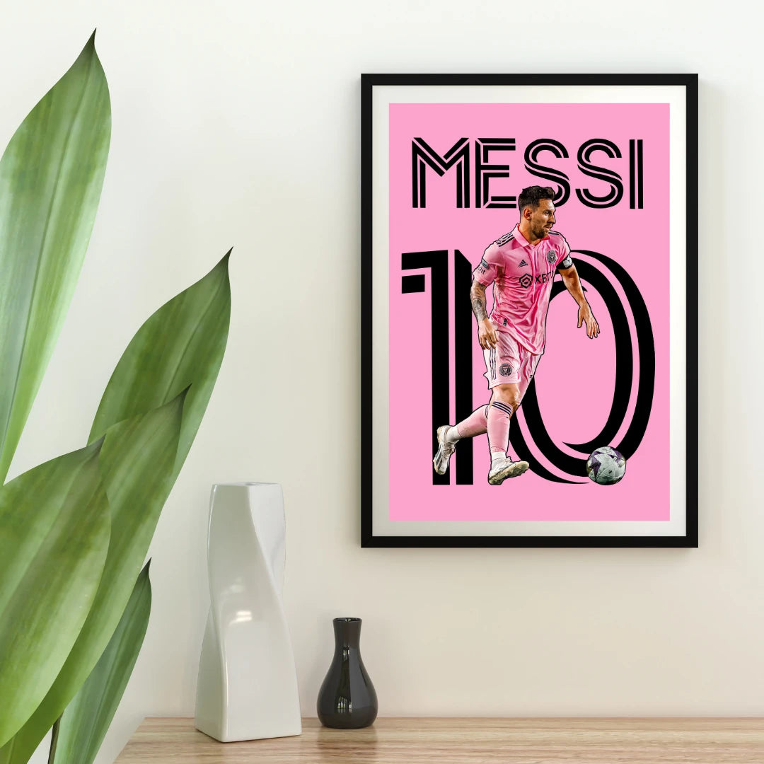 Plakat - Messi Inter Miami i pink - Admen.dk