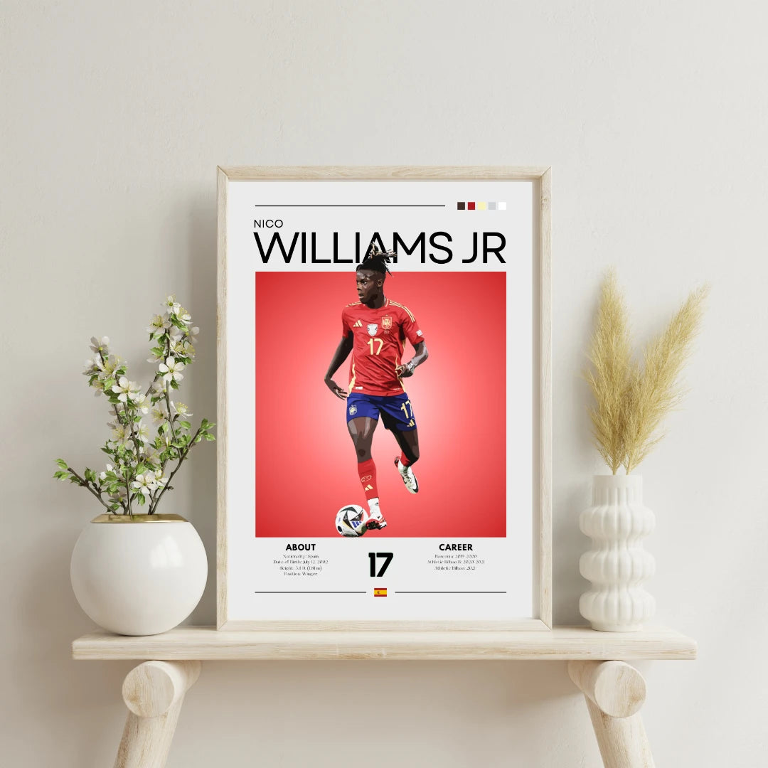 Plakat - Nico Williams Jr. grafisk look - Admen.dk