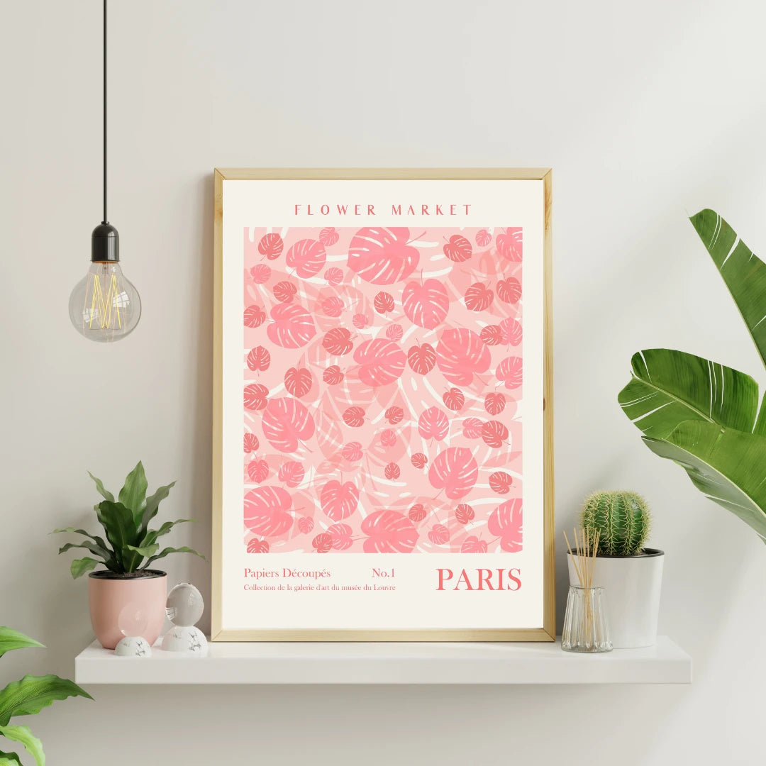 Plakat - Paris pink - Flower market - Admen.dk