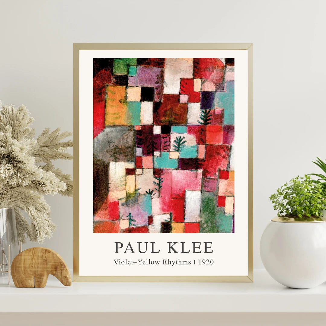 Plakat - Paul Klee - Yellow Rhythms kunst - Admen.dk