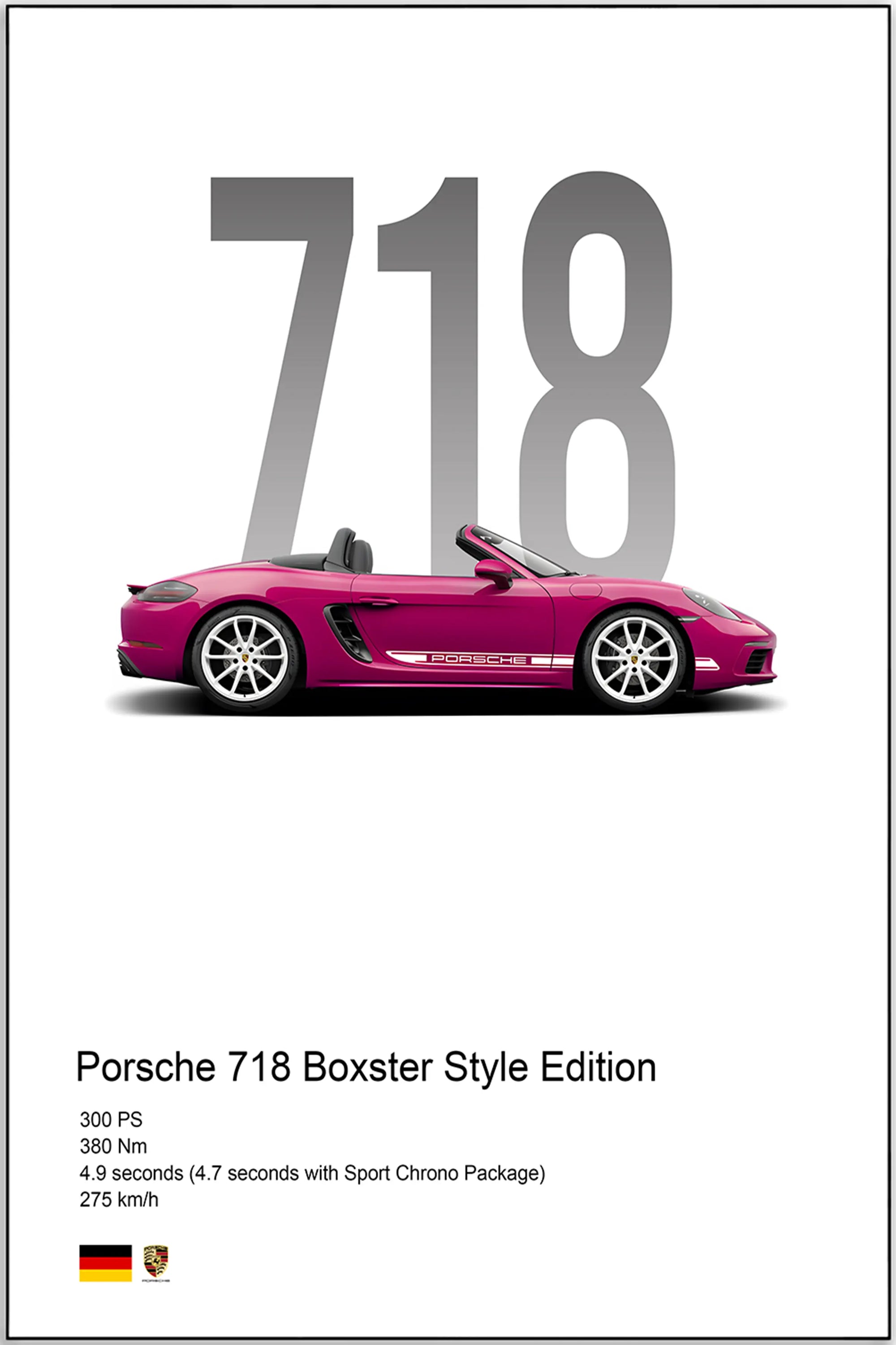 Plakat - Porsche 718 Boxster style edition kunst - Admen.dk
