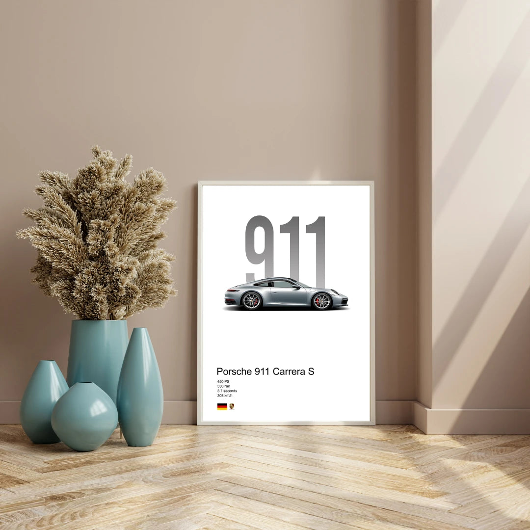 Plakat - Porsche 911 Carrera S kunst - Admen.dk