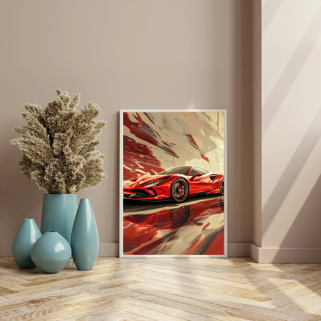 Plakat - Powerful Ferrari kunst - Admen.dk
