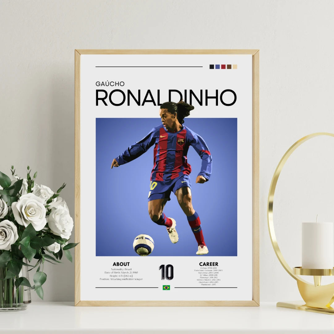 Plakat - Ronaldinho Barcelona look - Admen.dk