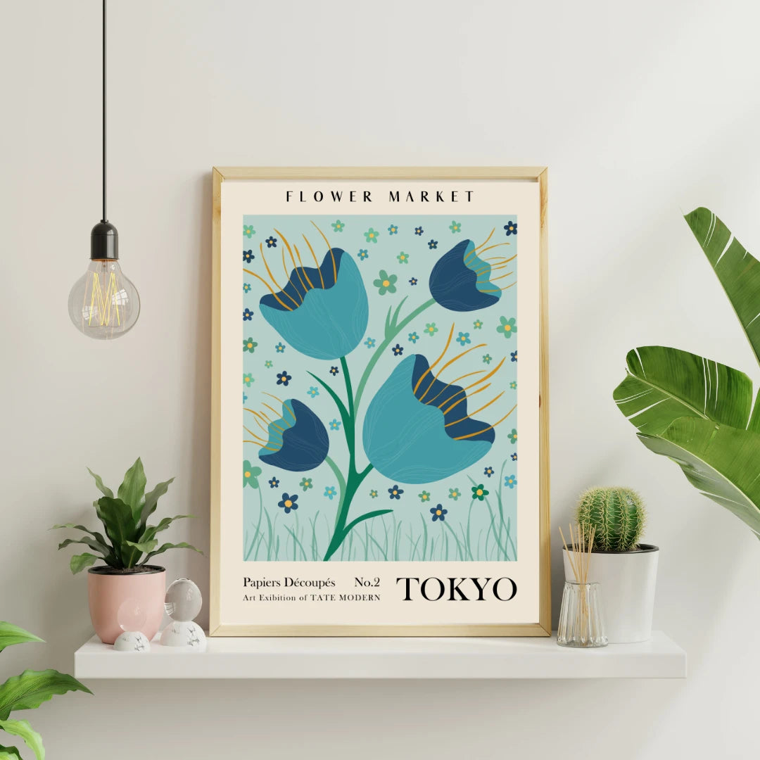 Poster - Tokyo black - Flower market
