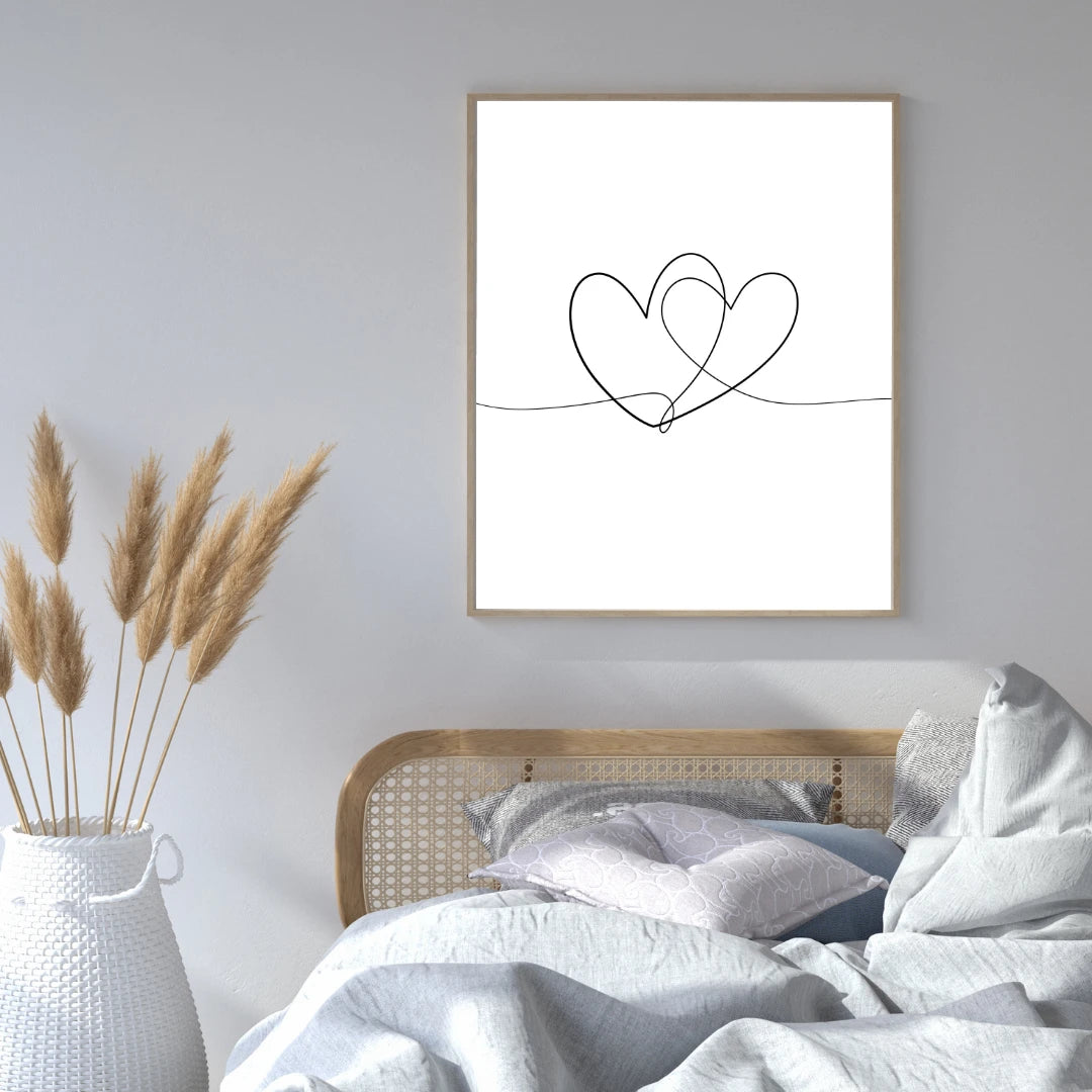 Poster - Two love hearts art