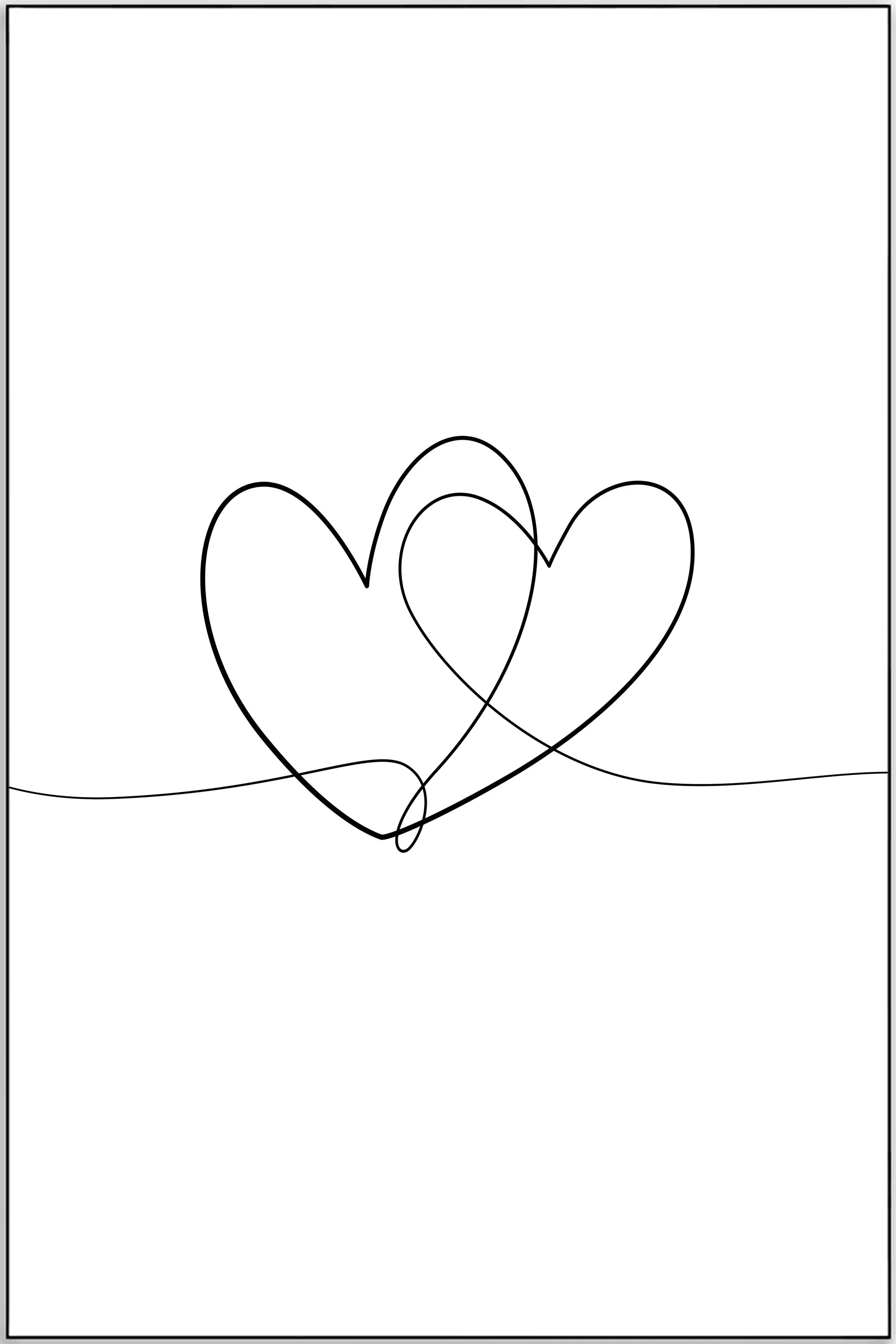Poster - Two love hearts art