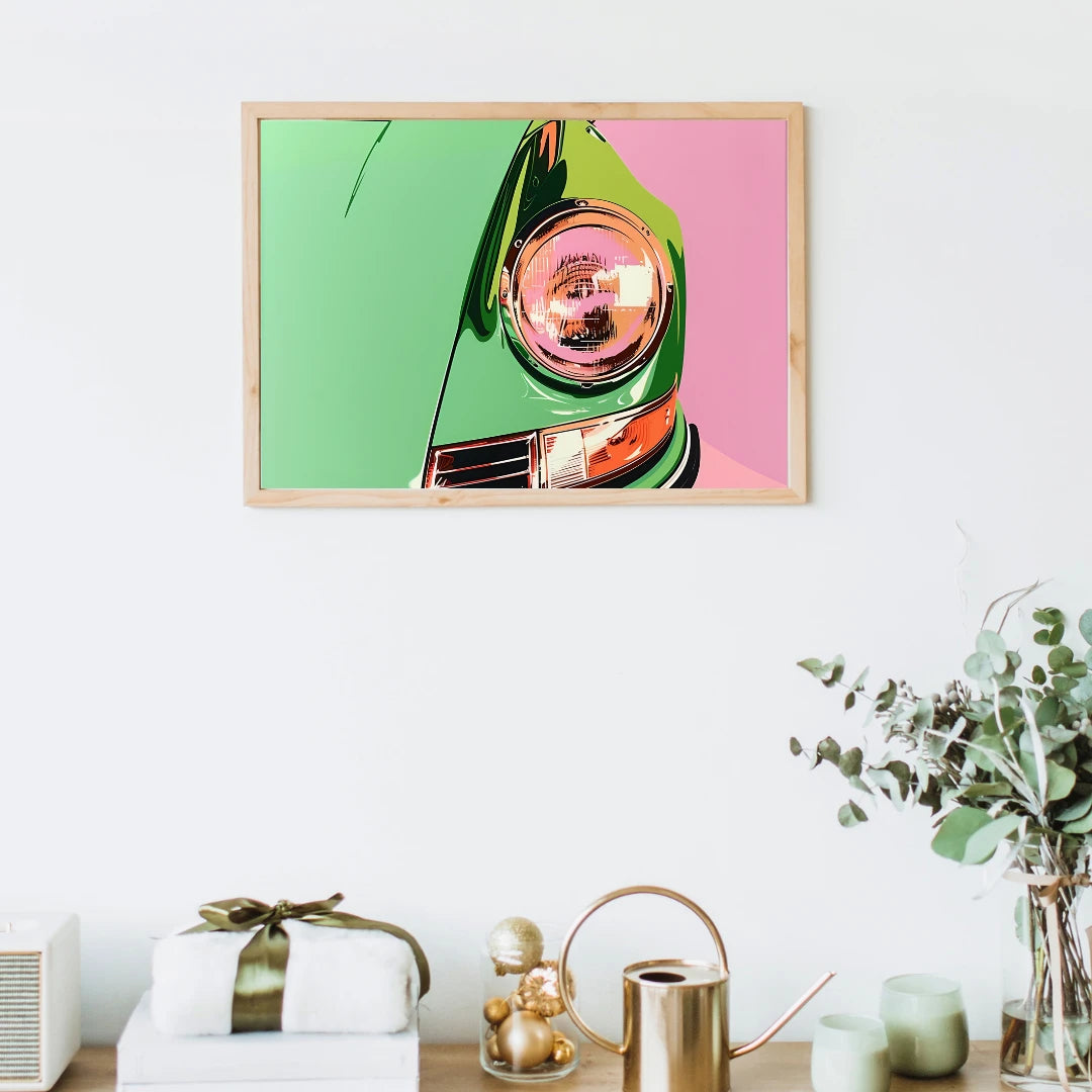 Poster - Vintage green car