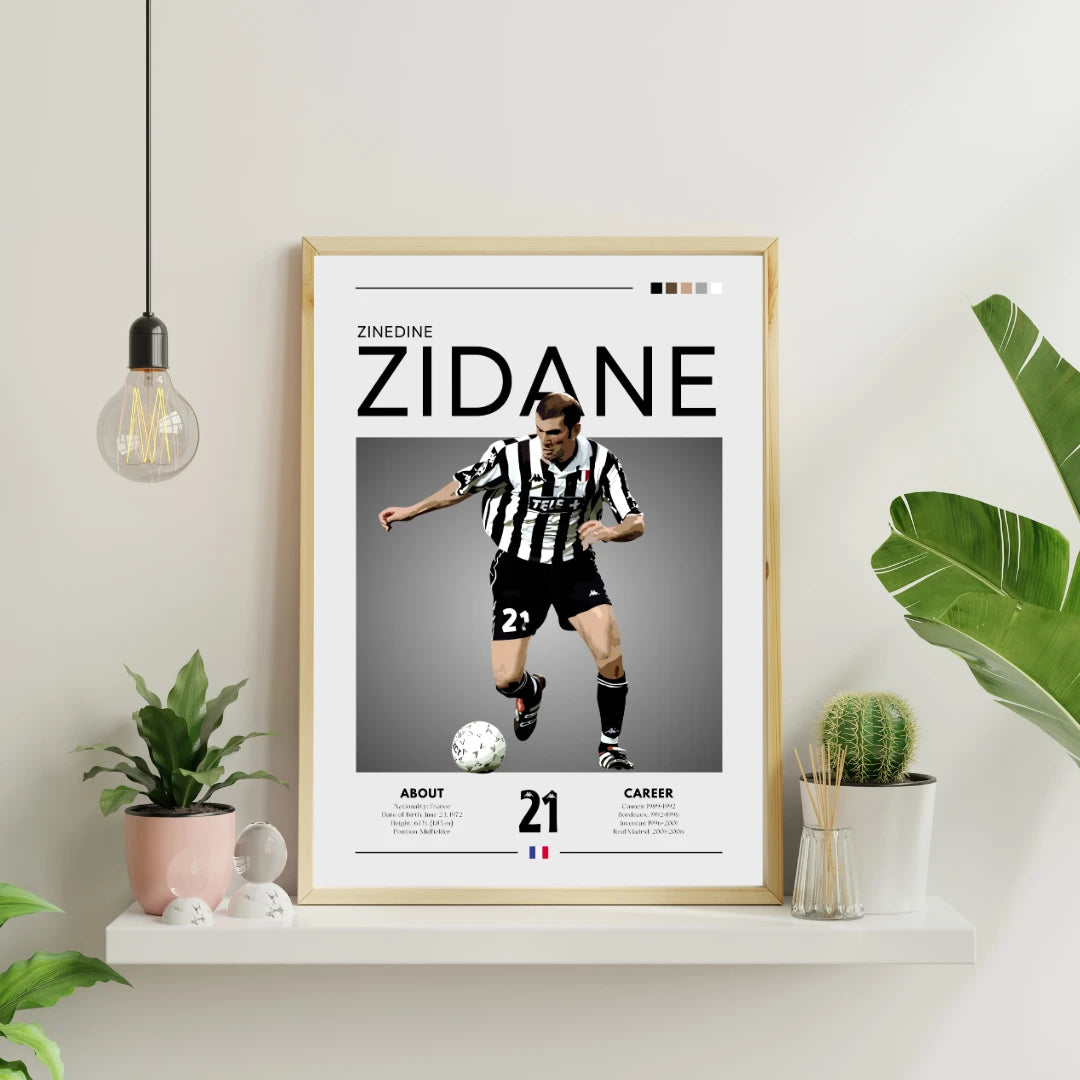 Plakat - Zinedine Zidane Juventus look - Admen.dk