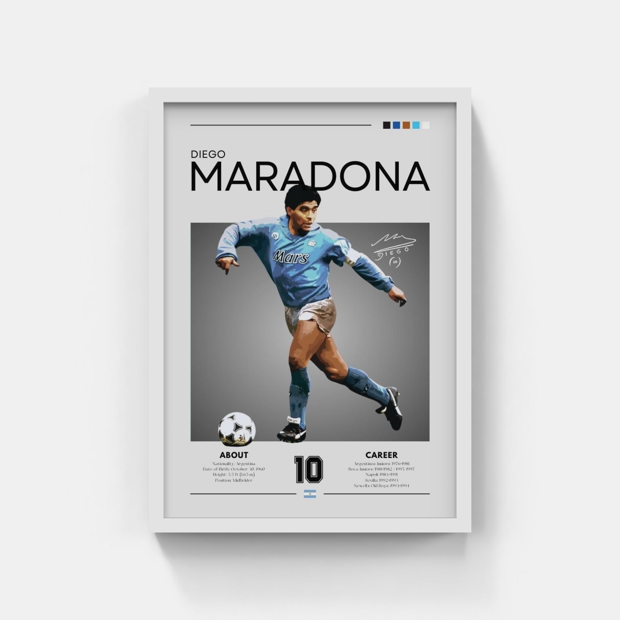 Plakat - Diego Maradona Napoli look - admen.dk