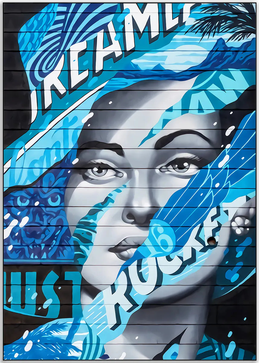 Plakat - Blå kvinde kunst - admen.dk