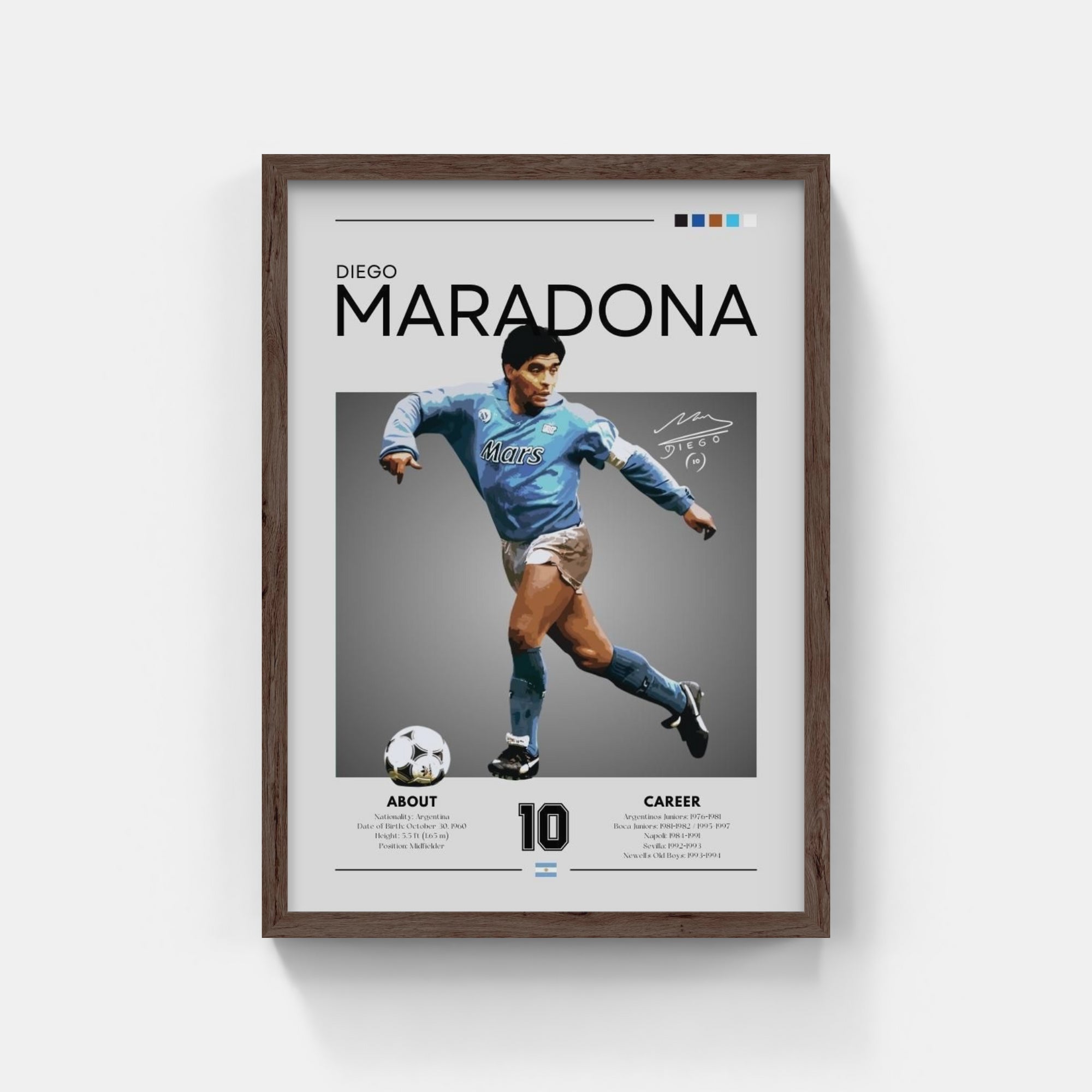Plakat - Diego Maradona Napoli look - admen.dk