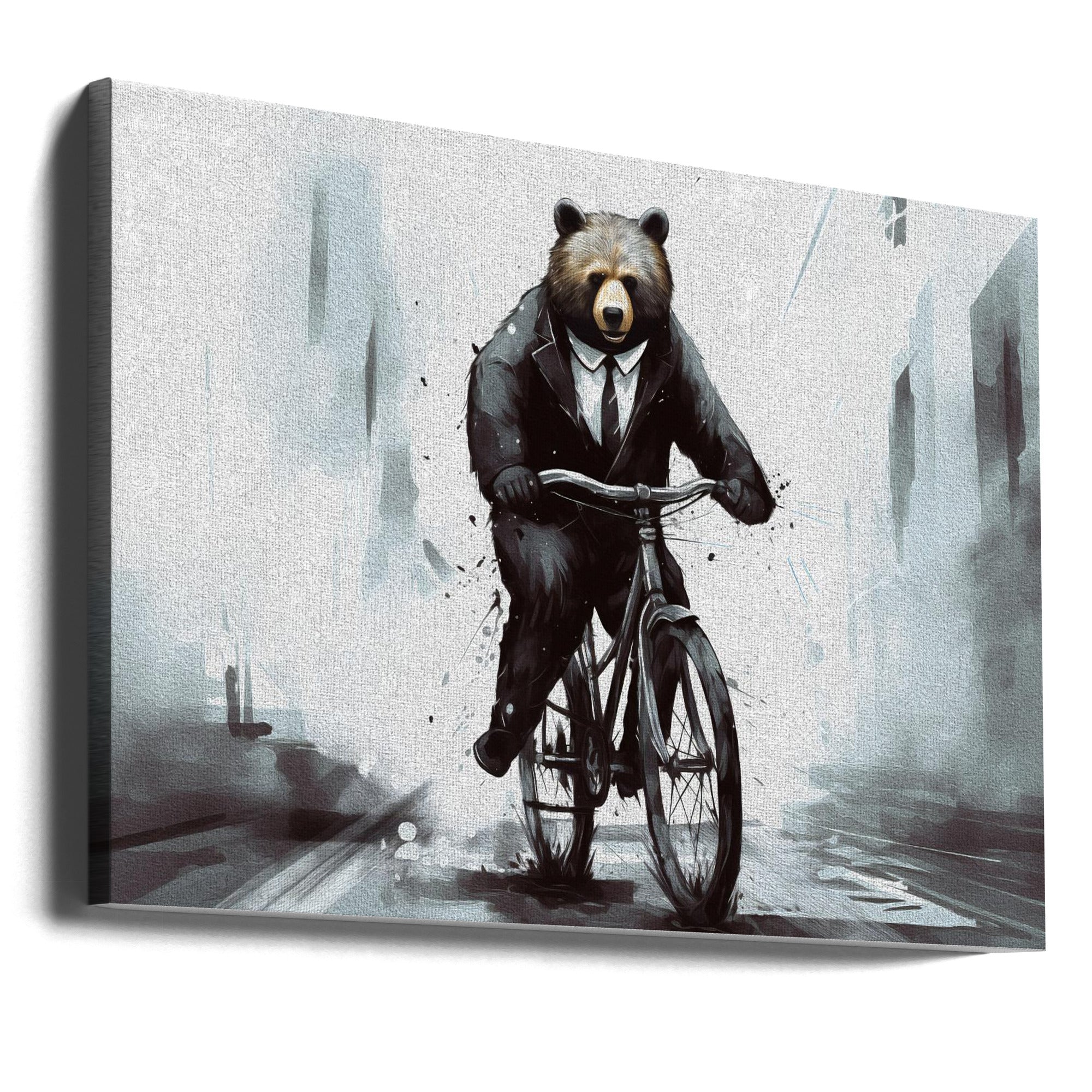 Canvas - Bear on bike