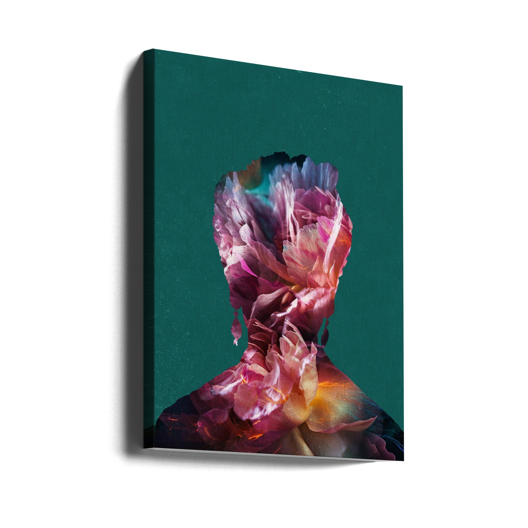 Canvas - Frida floral silhouette portrait - Admen.dk